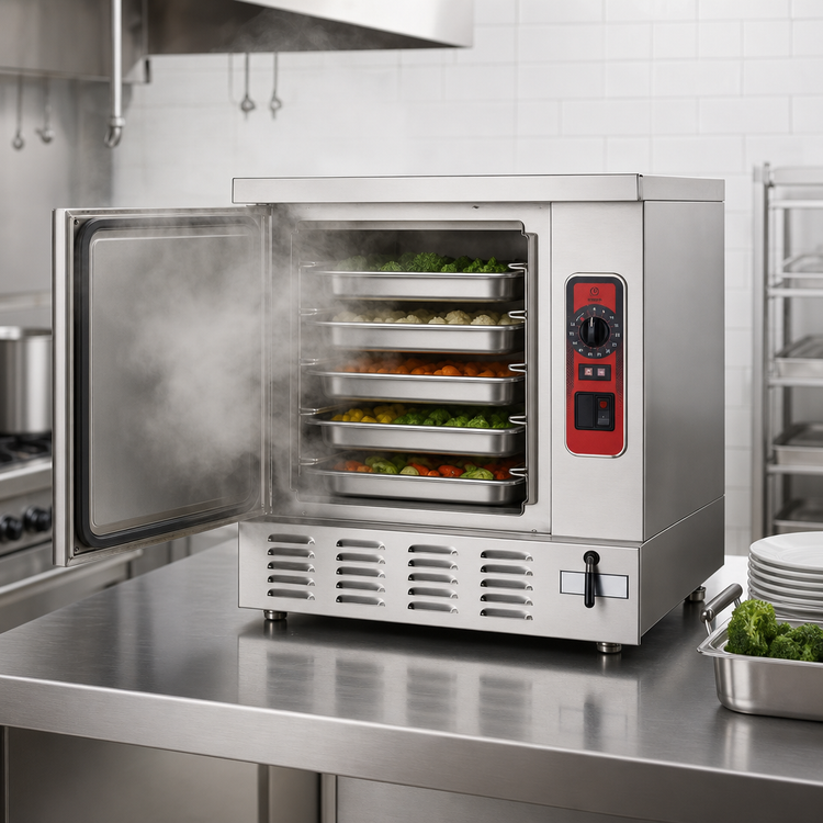 Product image #3 for Vulcan Electric Boilerless Countertop Convection Steamer with Auto-Fill, 5-Pan Capacity