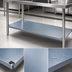 Thumbnail image #3 for Sapphire Manufacturing 103 Inch x 31 Inch 18 Gauge Galvanized Steel Work Table Undershelf