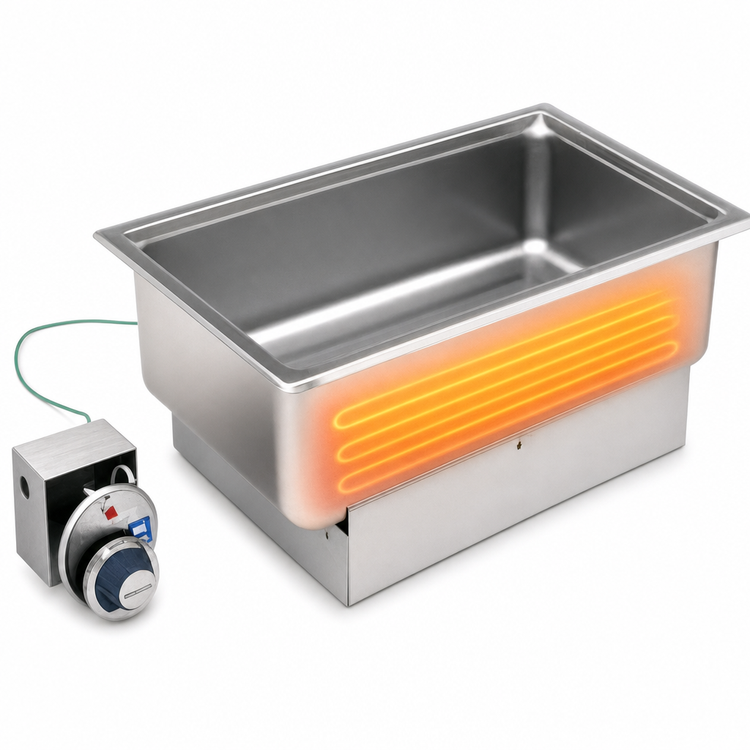 Product image #3 for Wells SS-206D Built-In Electric Hot Food Well, Top-Mount, Single Full-Size Pan, Wet or Dry, with Drain