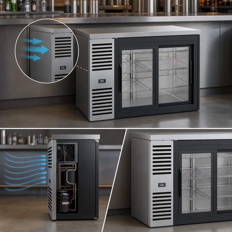 Product image #3 for True Premier Bar 52-Inch Two-Section Refrigerated Back Bar Cooler with Sliding Glass Doors