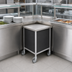 Thumbnail image #3 for Atlas Metal Mobile Corner Utility Unit with Stainless Steel Solid Top, Undershelf and Casters
