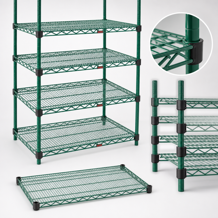 Product image #3 for EagleGard 54" x 24" Quad-Adjust Wire Shelf, 600 lb Capacity