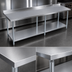 Thumbnail image #3 for 84-Inch x 18-Inch Stainless Steel Work Table with 1-1/2-Inch Rear Riser and Adjustable Undershelf