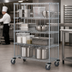 Thumbnail image #3 for Quantum Mobile Enclosure Cart with 4 Wire Shelves, Chrome-Plated Finish