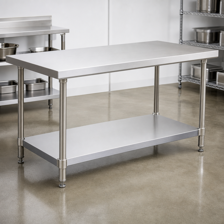 Product image #3 for John Boos SSK6-3672 72 Inch x 36 Inch 16-Gauge Stainless Steel Optional Undershelf