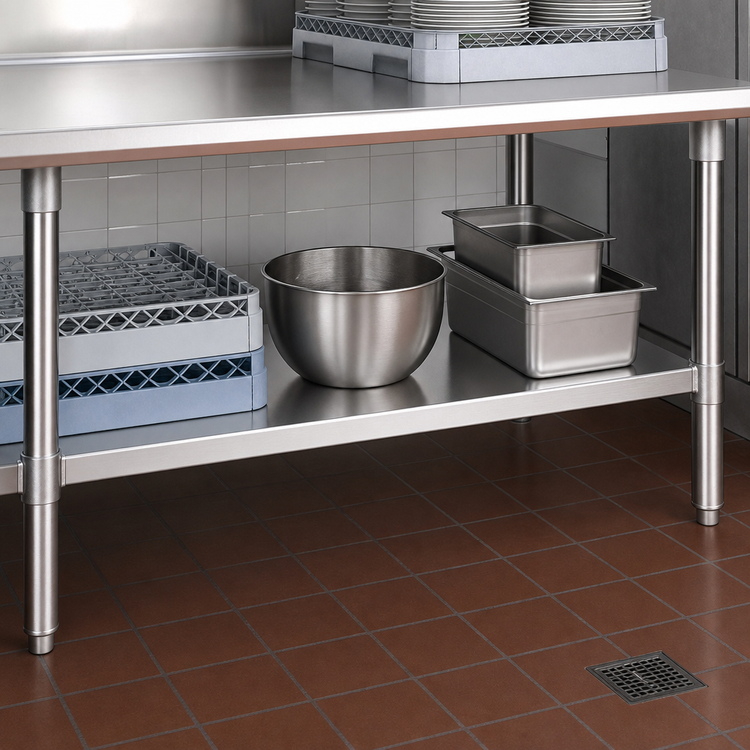 Product image #3 for Eagle Group 36" x 24" 18-Gauge 400 Series Stainless Steel Dishtable Undershelf