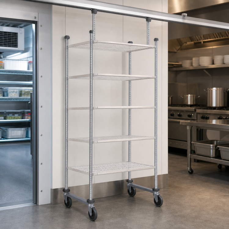 Product image #3 for Quantum 21-Inch Overhead Track Mobile Shelving Kit with 74-Inch Posts