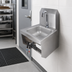 Thumbnail image #3 for BK Resources Space Saver Wall-Mounted Hand Sink with Gooseneck Faucet and Dual Knee Pedals, 9