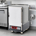 Thumbnail image #3 for Metro C5 Insulation Armour C535-HLFS-U-GY Half-Height Mobile Heated Holding Cabinet, Solid Door, 120V, 8 Sheet/16 Hotel Pan Capacity