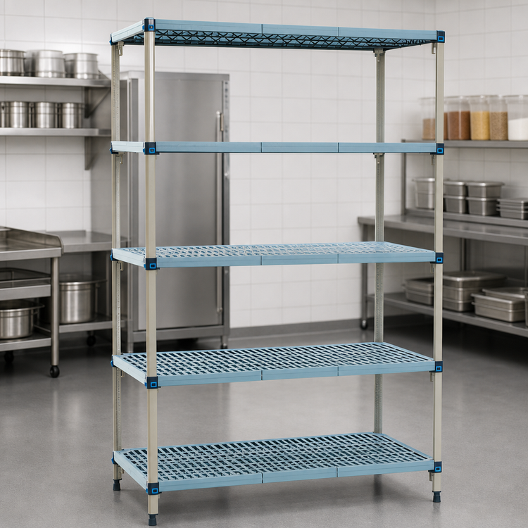 Product image #3 for MetroMax Q 5-Shelf Starter Polymer Shelving Unit, 60"W x 24"D x 74"H