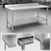 Thumbnail image #3 for BlendPort® Deluxe Series 72-Inch x 30-Inch Stainless Steel Work Table with Backsplash and Undershelf