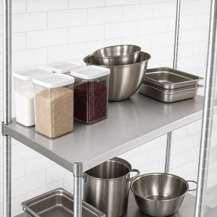 Product image #3 for Eagle Group 30 Inch x 21 Inch Solid Stainless Steel Shelf with Marine Edge, 600 lb Capacity