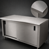 Thumbnail image #3 for Advance Tabco 144-Inch x 36-Inch Enclosed Work Table with Cabinet Base, Sliding Doors, and 14-Gauge 304 Stainless Steel Top