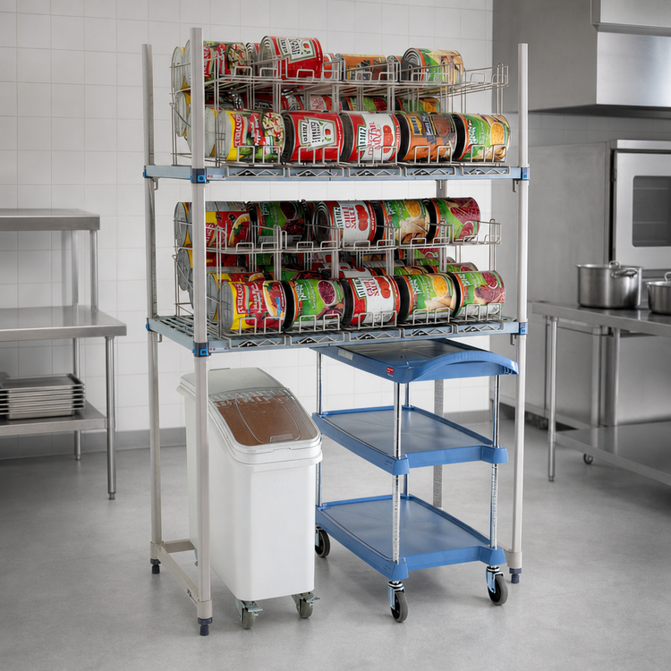 Product image #3 for MetroMax Q Roll-Under Can Storage Rack, 24 x 48 x 74 Inches, 80 #10 / 120 #5 Can Capacity