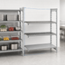 Thumbnail image #4 for Cambro Camshelving Premium 4-Tier Add-On Polymer Shelving Unit, 18 x 48 x 64 Inches, 3 Vented + 1 Solid Shelf Plates, Speckled Gray