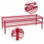 Thumbnail image #3 for Eagle Group QuadTruss HDFCM1442R 2-Tier Front Case Merchandise Wire Shelving Unit, 42 x 14 x 14 Inches, Red Epoxy