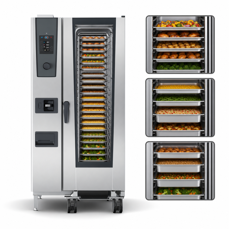 Product image #3 for RATIONAL iCombi Classic 20-Half Size Liquid Propane Combi Oven, 120V Floor Model