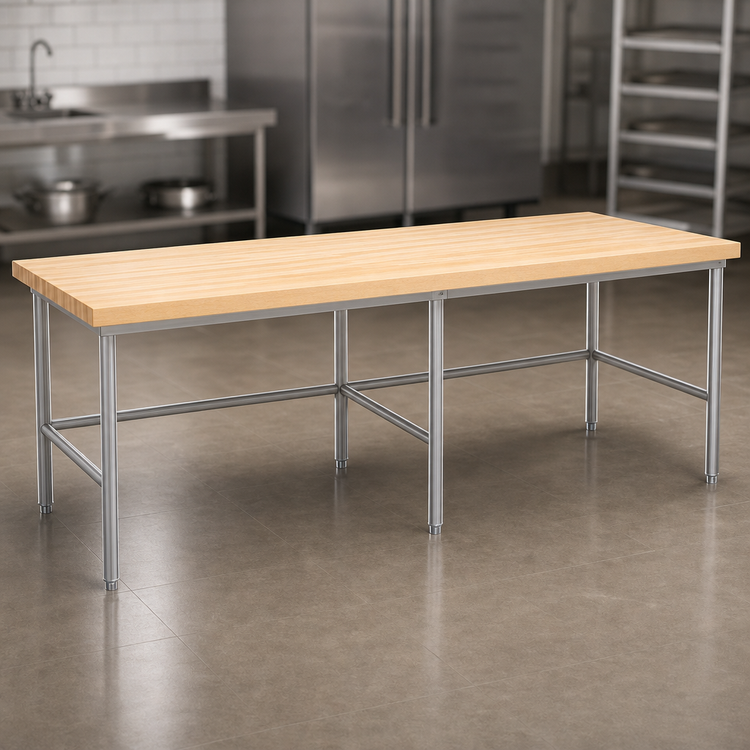 Product image #3 for John Boos Stainless Steel Baker's Table Frame for 96 x 48-Inch Wood Top