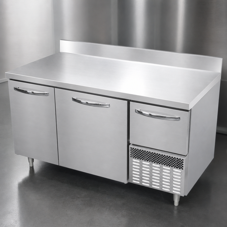 Product image #3 for Continental Refrigerator DFA60NSSBS Designer Line 60" Two-Section Worktop Freezer with Backsplash