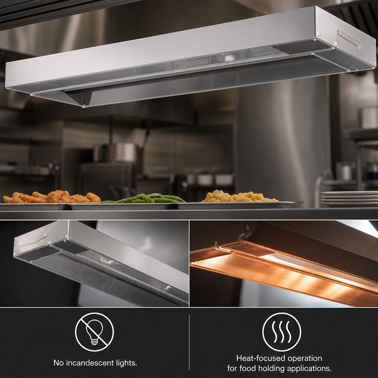 Product image #3 for Eagle RedHots Unlighted Single High-Watt Rod-Type Strip Heat Lamp with Remote, 144 Inch, 240V