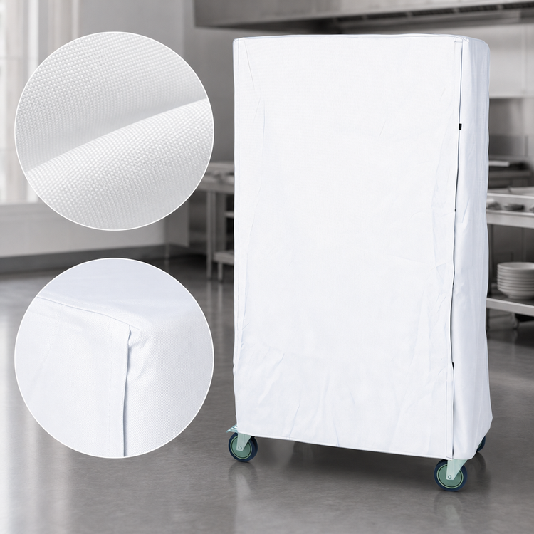 Product image #3 for Quantum White 400 Denier Nylon Wire Cart Cover with Zipper Flap, 18 x 72 x 63 Inch