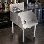 Thumbnail image #4 for Perlick Corporation Top Shelf TSF18BS-RS 18-Inch Freestanding Stainless Steel Underbar Blender Station with Dump Sink and Glass Rinser