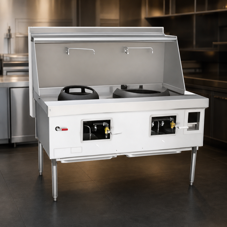 Product image #3 for EcoDeck 3-Chamber Waterless Gas Wok Range with Integrated Sink and Water Wash Bar