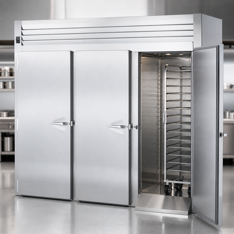 Product image #3 for Traulsen Spec-Line R Series 3-Section Roll-In Freezer for 66-Inch High Racks, Self-Contained, Full-Height Solid Doors