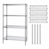 Thumbnail image #3 for Quantum 4-Shelf Stationary Wire Shelving Starter Kit, 48 x 18 x 86 Inches, 304 Stainless Steel