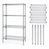 Thumbnail image #3 for Quantum Chrome-Plated 4-Shelf Stationary Wire Shelving Starter Kit, 48