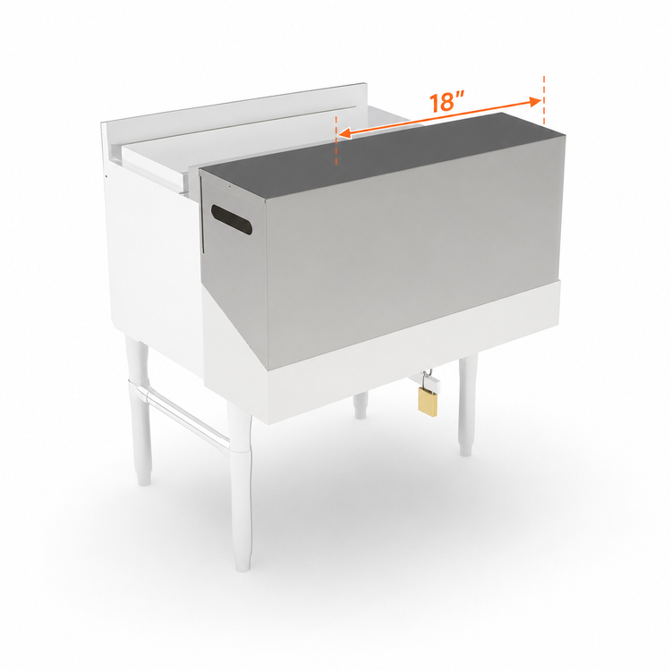 Product image #3 for John Boos Double 18-Inch Wide Stainless Steel Speed Rail Locking Cover