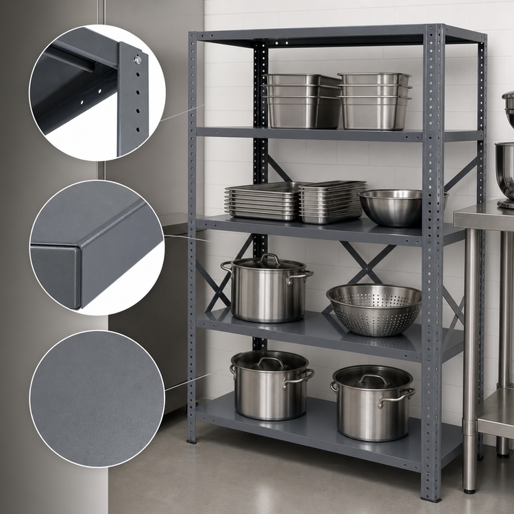 Product image #3 for Quantum IRONMAN 4-Shelf Open Steel Shelving Unit, 36 x 18 x 39 Inches