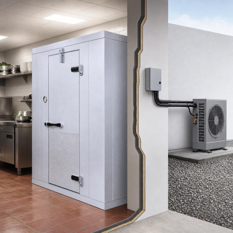 Product image #3 for Kold-Front Indoor Walk-In Freezer with Floor and Remote Refrigeration, Nominal 10' x 6' x 7' 6.25"
