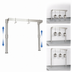 Thumbnail image #3 for BK Resources Adjustable Table-Mount Stainless Steel Pot Rack, Single-Bar Design, 72 Inch W x 50 Inch H