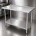 Thumbnail image #3 for Advance Tabco FSS-244 48-Inch x 24-Inch Stainless Steel Work Table with Undershelf and 1-1/2-Inch Rear Up-Turn