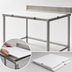 Thumbnail image #3 for Eagle Group 48-Inch x 30-Inch Poly Top Boning Table with Stainless Steel Base and 4-Inch Backsplash