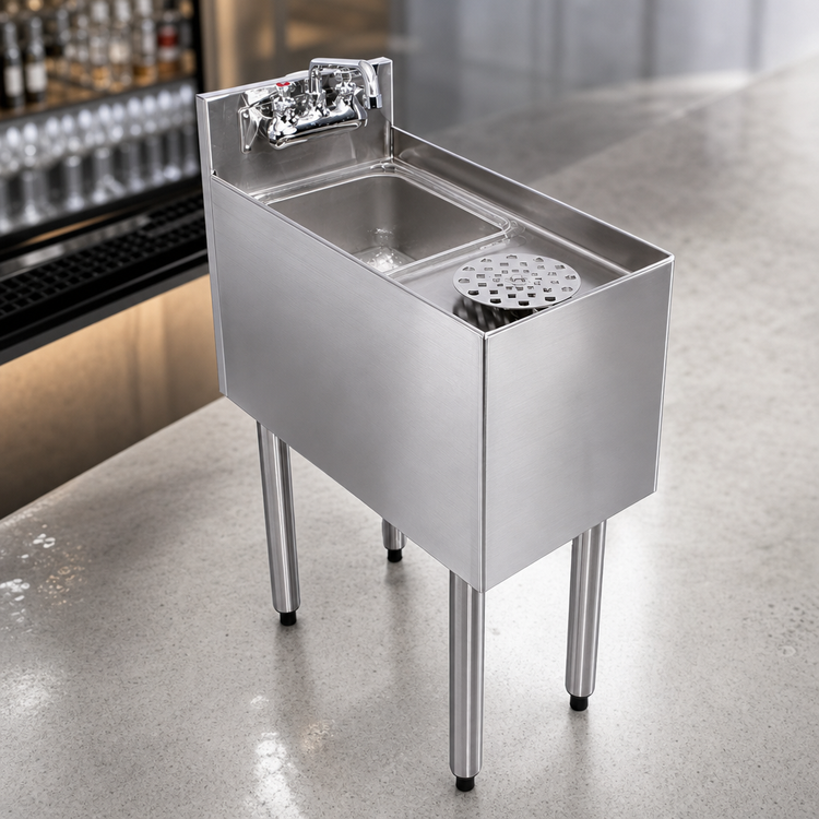 Product image #3 for CHOICE 12-Inch Wide Freestanding Stainless Steel Underbar Mixology Unit