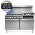 Thumbnail image #3 for Imperial Pro Series 60-Inch Gas Restaurant Range with 6 Open Burners, 24-Inch Raised Griddle/Broiler, Convection Oven, and Open Cabinet Base