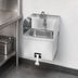Thumbnail image #3 for Wall-Mounted Stainless Steel Hand Sink with Knee-Pedal Gooseneck Faucet and Side Splashes