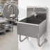 Thumbnail image #3 for Wall-Mounted Stainless Steel Service Sink with Electronic Faucet and Backsplash, 18-Inch x 17.5-Inch x 32.5-Inch