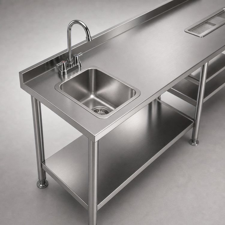 Product image #3 for Eagle Group E20 Single Compartment Drop-In Sink for 30-Inch Tables with Faucet and Basket Drain