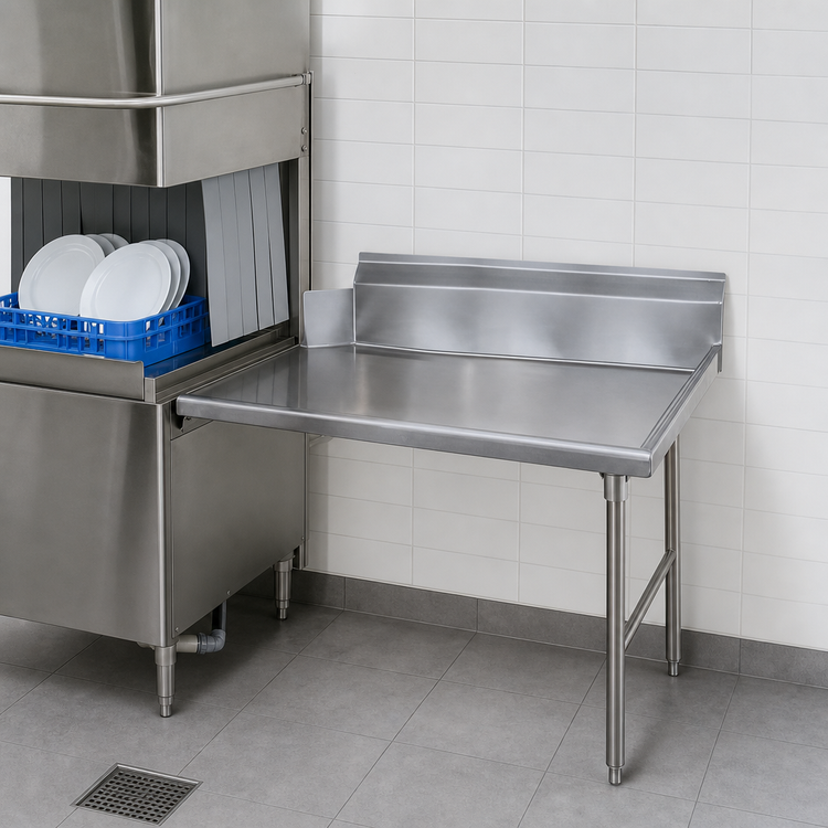Product image #3 for Advance Tabco Right-Hand Straight Clean Dishtable with 10-1/2-Inch Backsplash