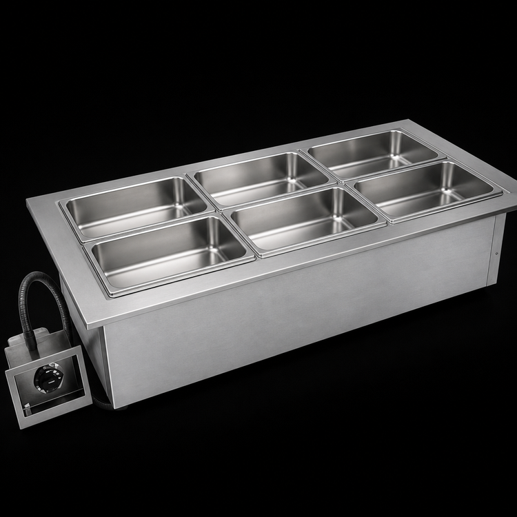 Product image #3 for Delfield N8887 Drop-In Electric Wet Hot Food Well, Single Tank, 6-Pan Capacity