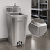 Thumbnail image #3 for Hand Wash Pedestal Sink with Faucet and Foot Valves, 304 Stainless Steel