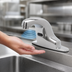 Thumbnail image #3 for Equip 4-Inch Centers Deck-Mount Touchless Electronic Sensor Faucet, Rigid Spout, 2.2 GPM
