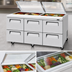 Thumbnail image #3 for Turbo Air Super Deluxe 72-5/8-Inch 3-Section 19 Cu. Ft. Sandwich/Salad Prep Table with Glass Lid and 6 Drawers