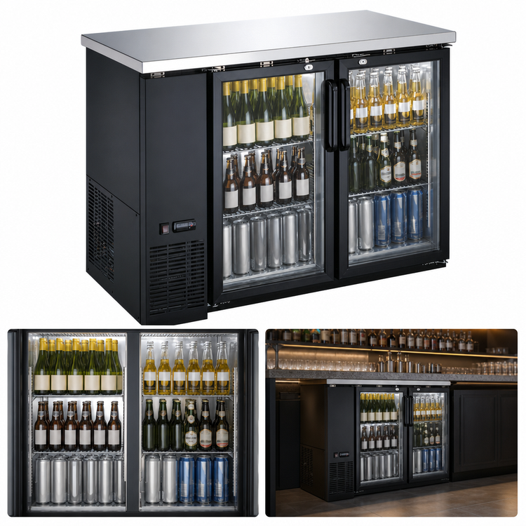 Product image #3 for Omcan USA 49-Inch Heavy Duty Glass Door Back Bar Bottle Cooler