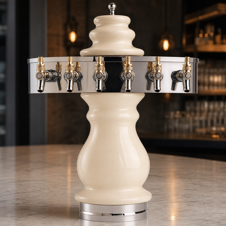 Product image #3 for Micro Matic Braumeister Countertop Air-Cooled Draft Beer Tower with 6 Brass-Body Faucets