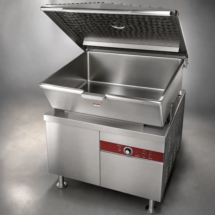 Product image #3 for Crown EMTS-30 Electric Hydraulic Tilting Skillet with Cabinet Base, 30 Gallon