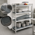 Thumbnail image #3 for Fermostock 4-Tier Stationary Starter Polymer Shelving Unit with Removable Inserts, 47W x 18D x 66H, Gray